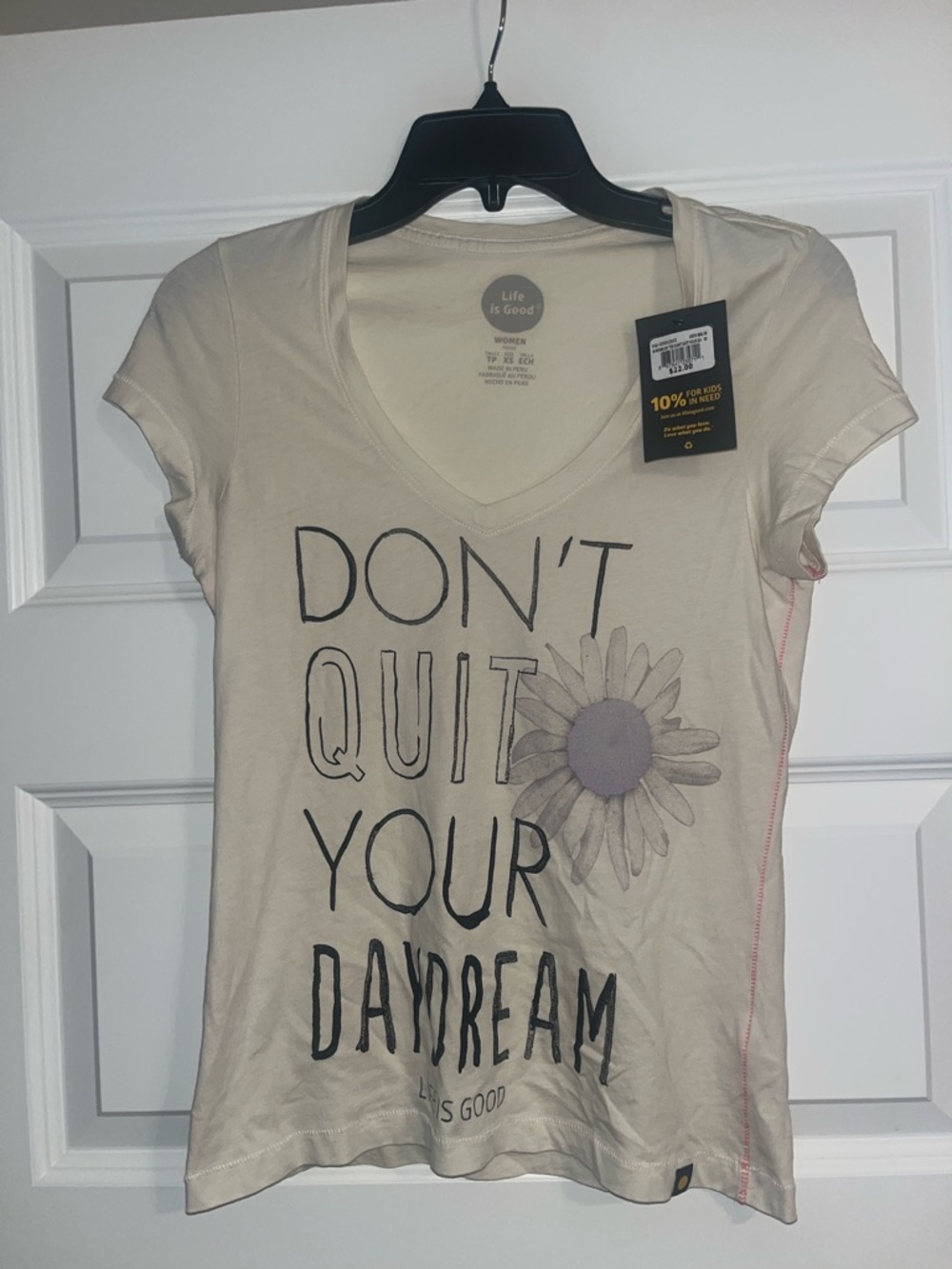 LIFE IS GOOD Don’t quit your daydream Newbury tee SS NWT XS extra small